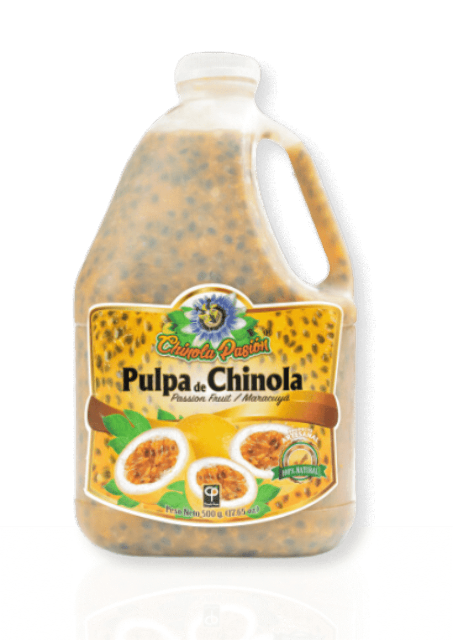 galón de pulpa de chinola con semillas