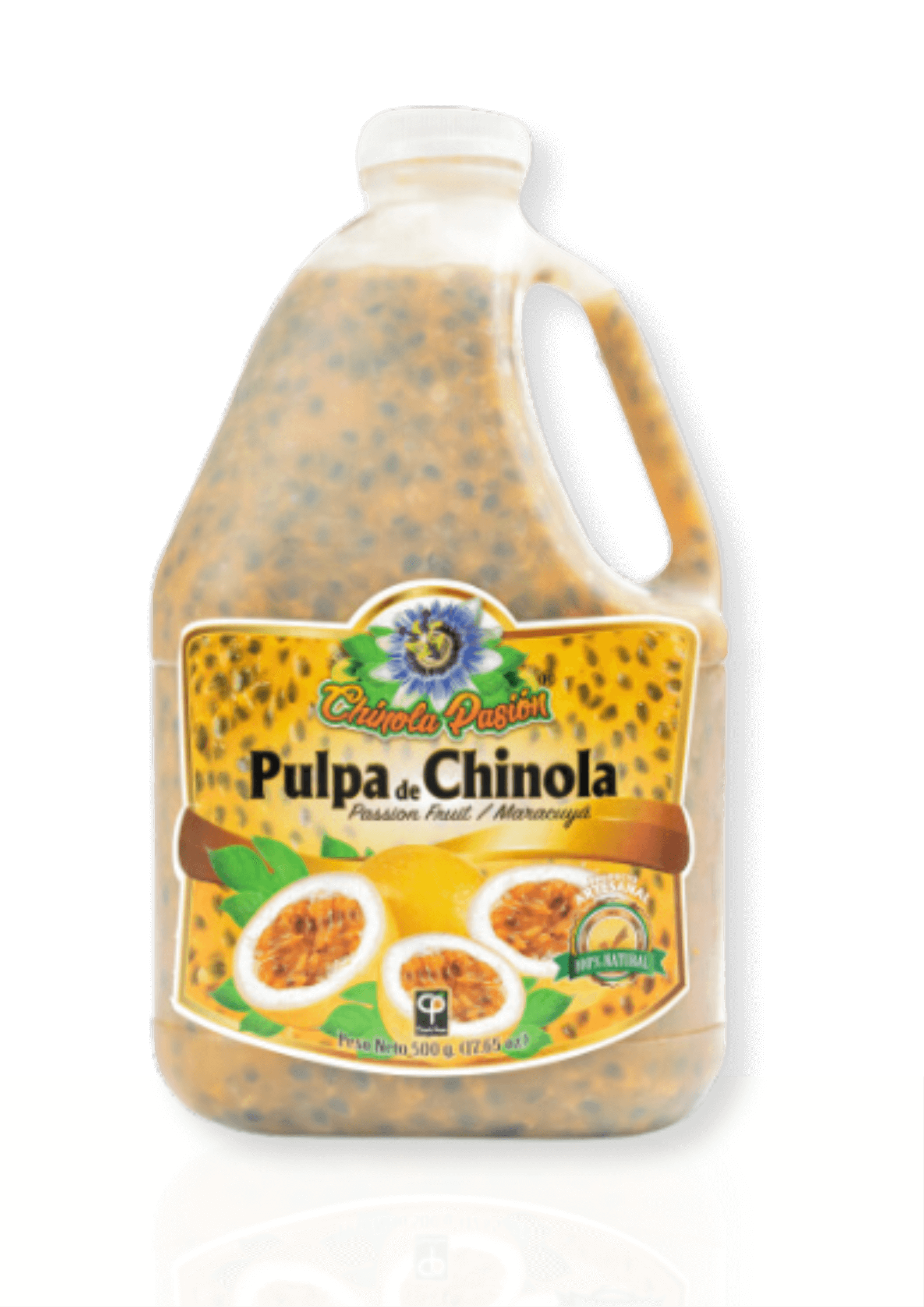 galón de pulpa de chinola con semillas